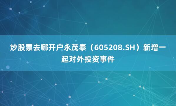 炒股票去哪开户永茂泰（605208.SH）新增一起对外投资事件